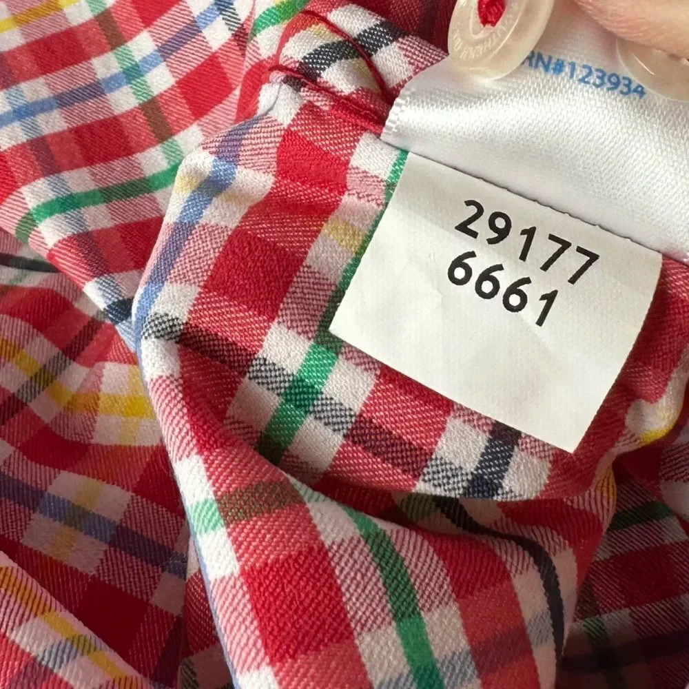 Southern Tide Intercoastal Red-Green-Blue-Yellow Plaid‎ SS Shirt in Size Medium
